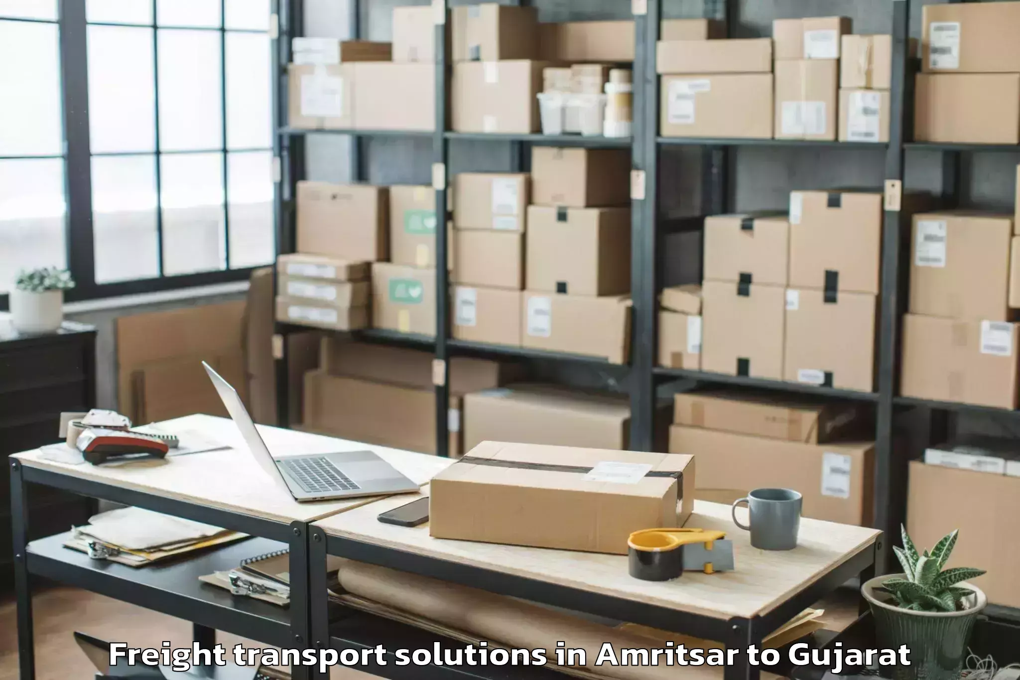 Top Amritsar to Khambhalia Freight Transport Solutions Available